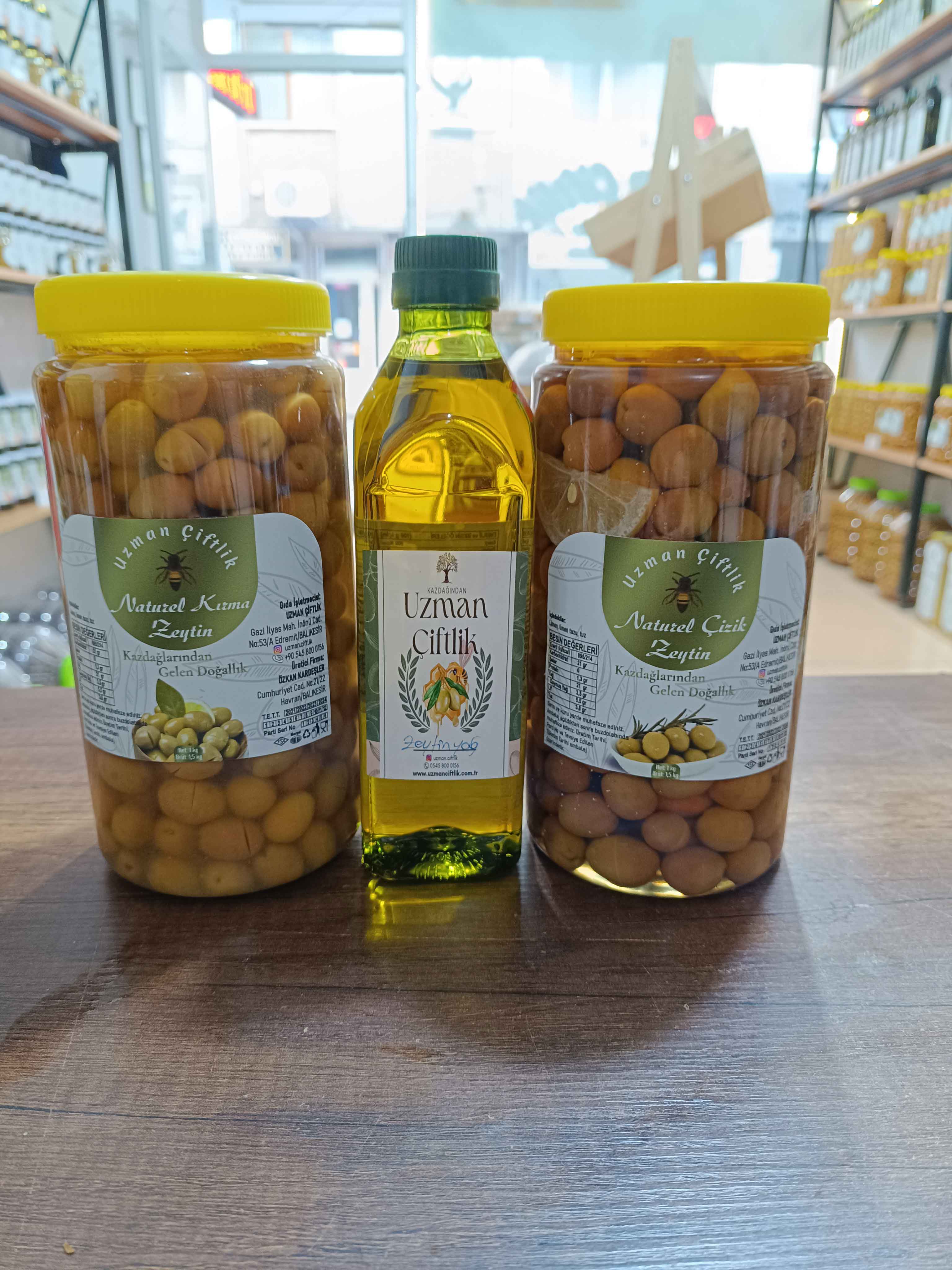 Zeytinyağ (0,5 lt) - Çizik Zeytin (1 kg) - Kırma Zeytin (1 kg)
