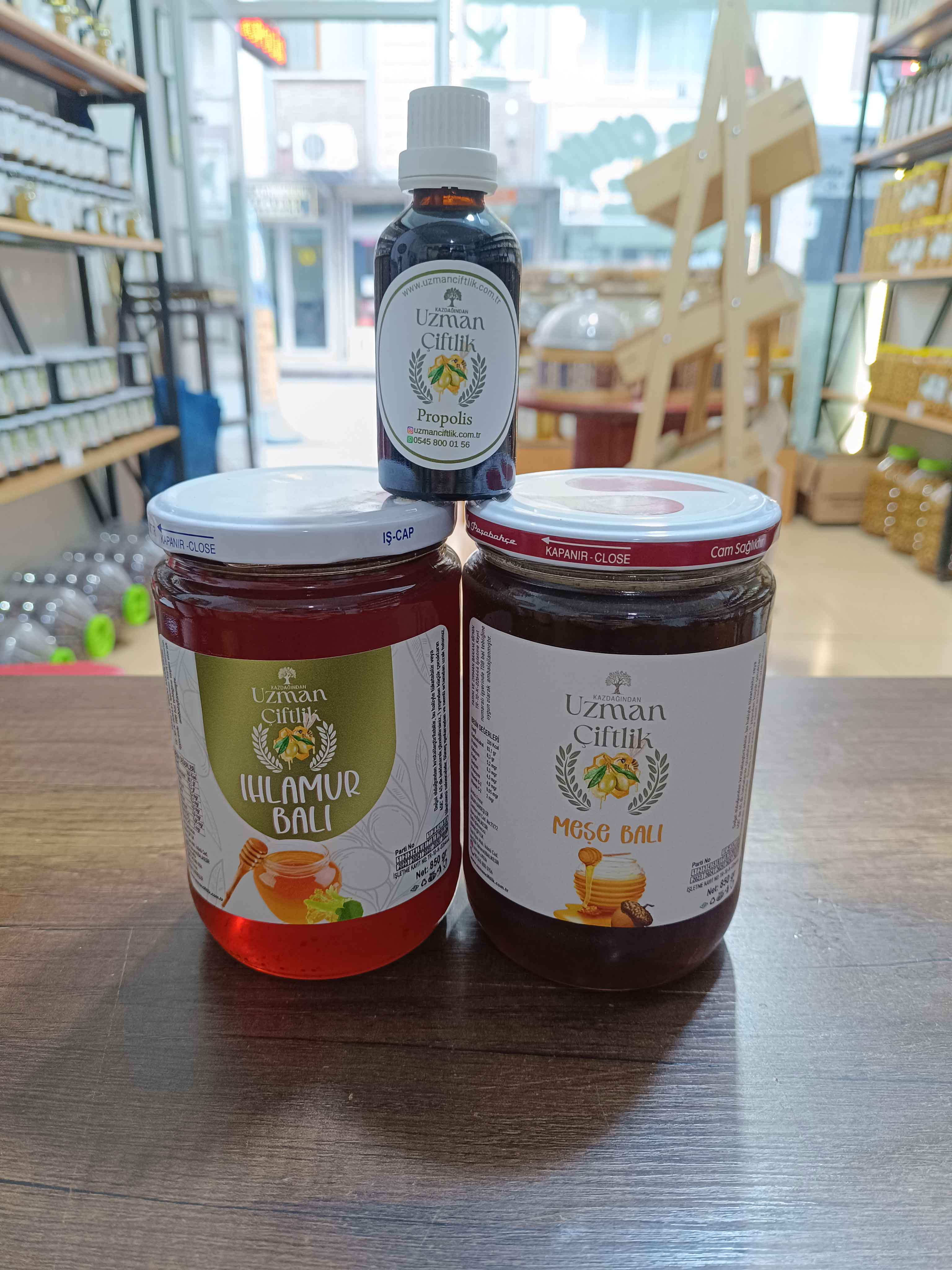 Ihlamur Balı (850 gr) - Meşe Balı (850 gr) - Propolis (50 ml)
