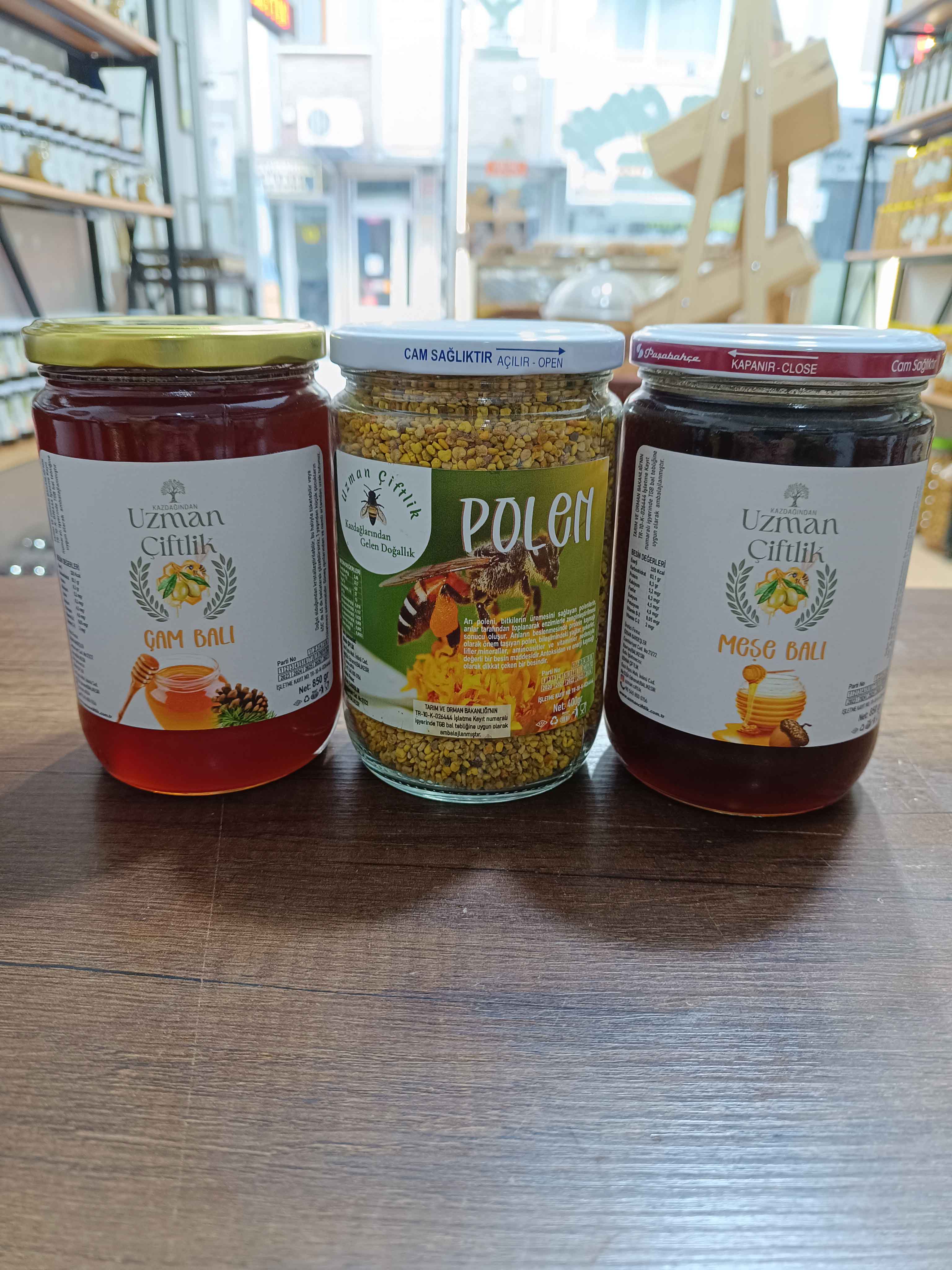 Çam Balı (850 gr) - Meşe Balı (850 gr) - Polen (400 gr)