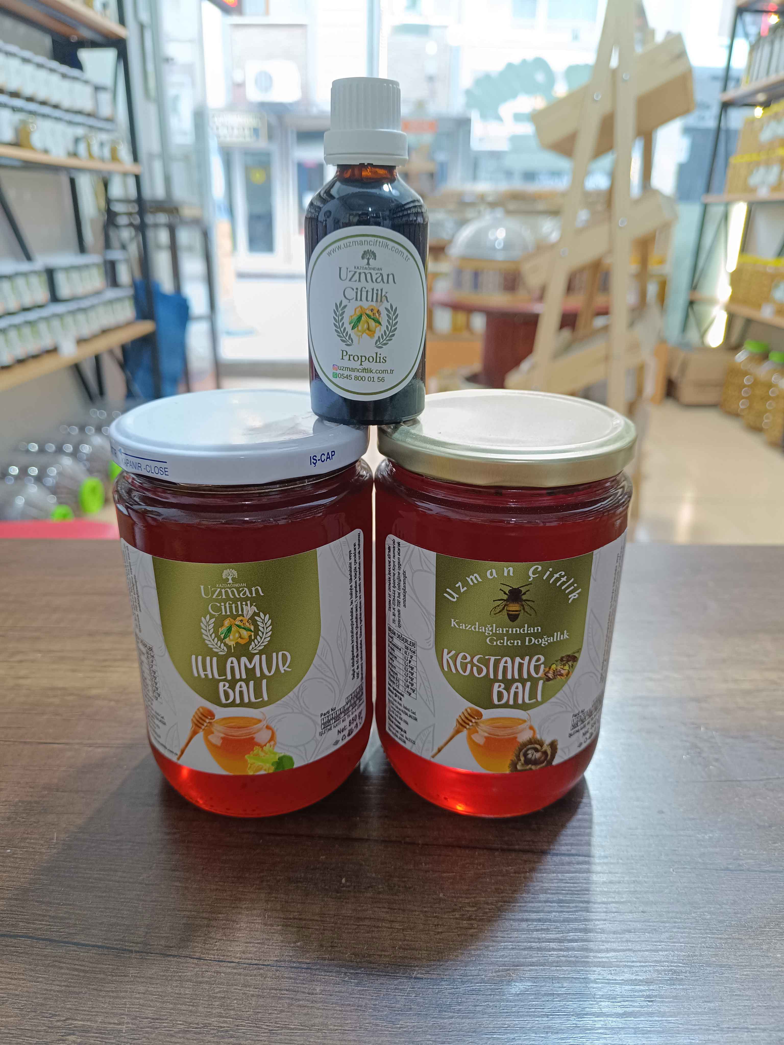 Ihlamur Balı (850 gr) - Kestane Balı (850 gr) - Propolis (50 ml)