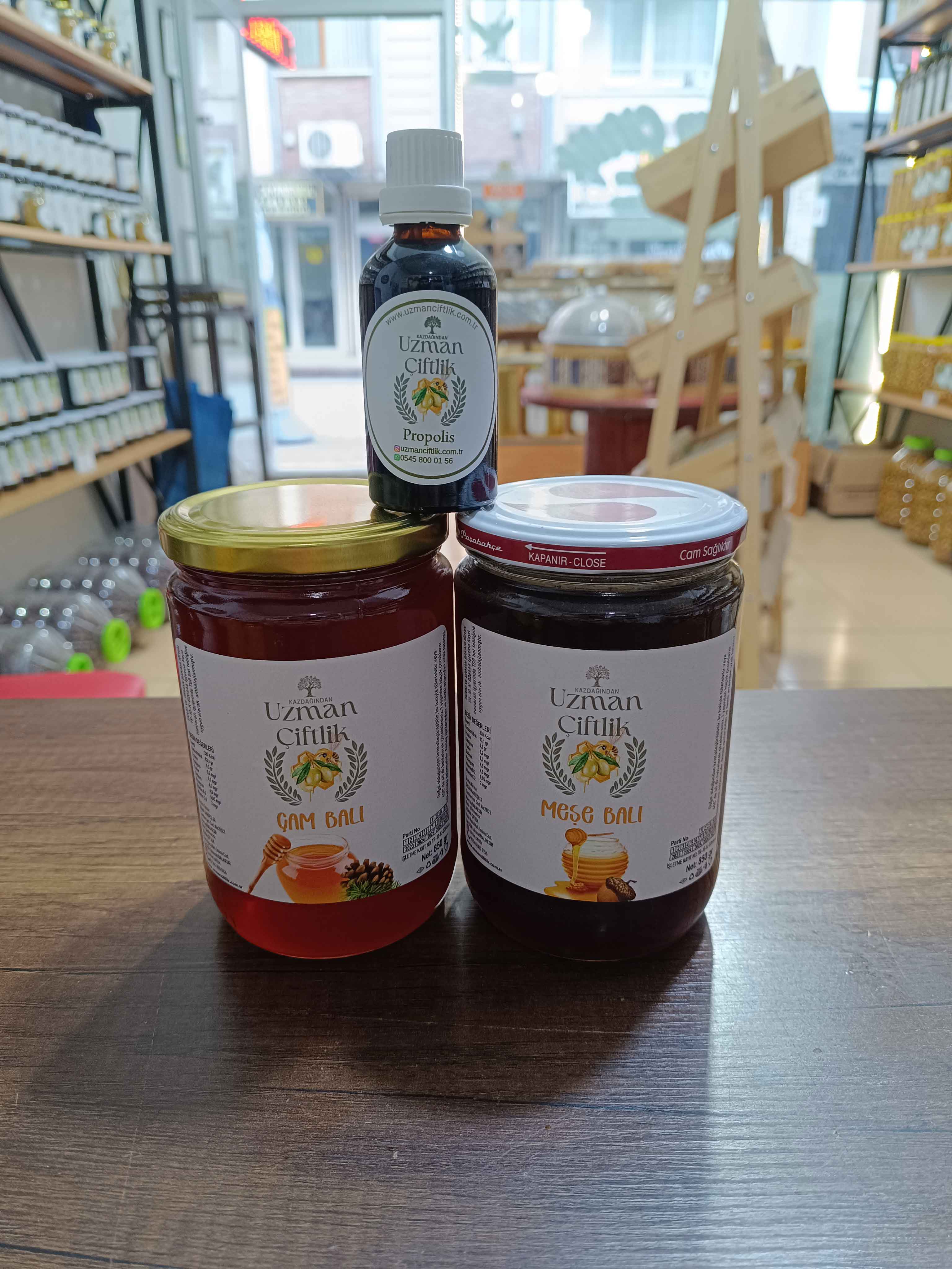 Çam Balı (850 gr) - Meşe Balı (850 gr) - Propolis (50 ml)