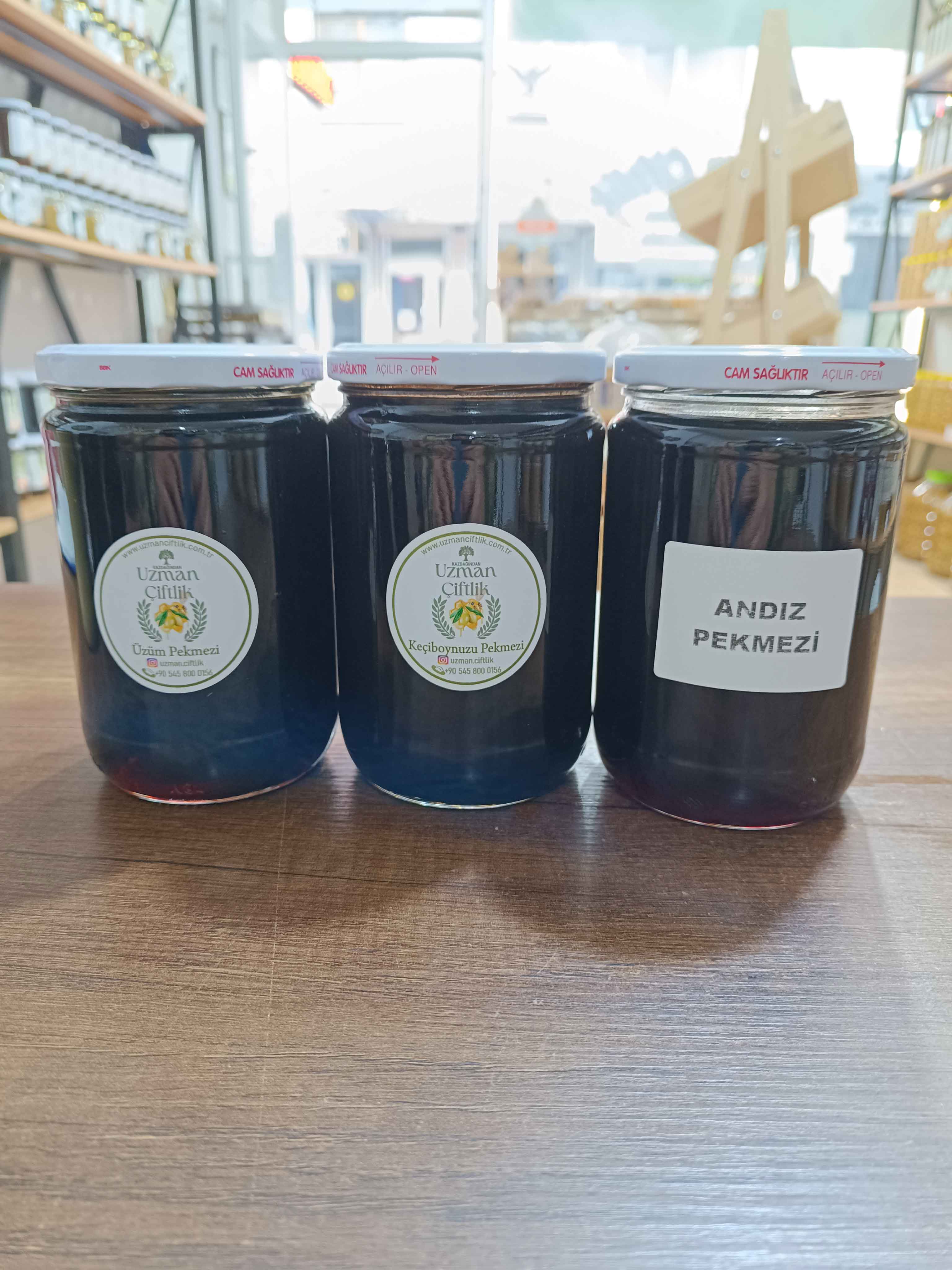Üzüm Pekmezi (800 gr)  - Keçiboynuzu Pekmezi (800 gr) - Andız Pekmezi (800 gr) 