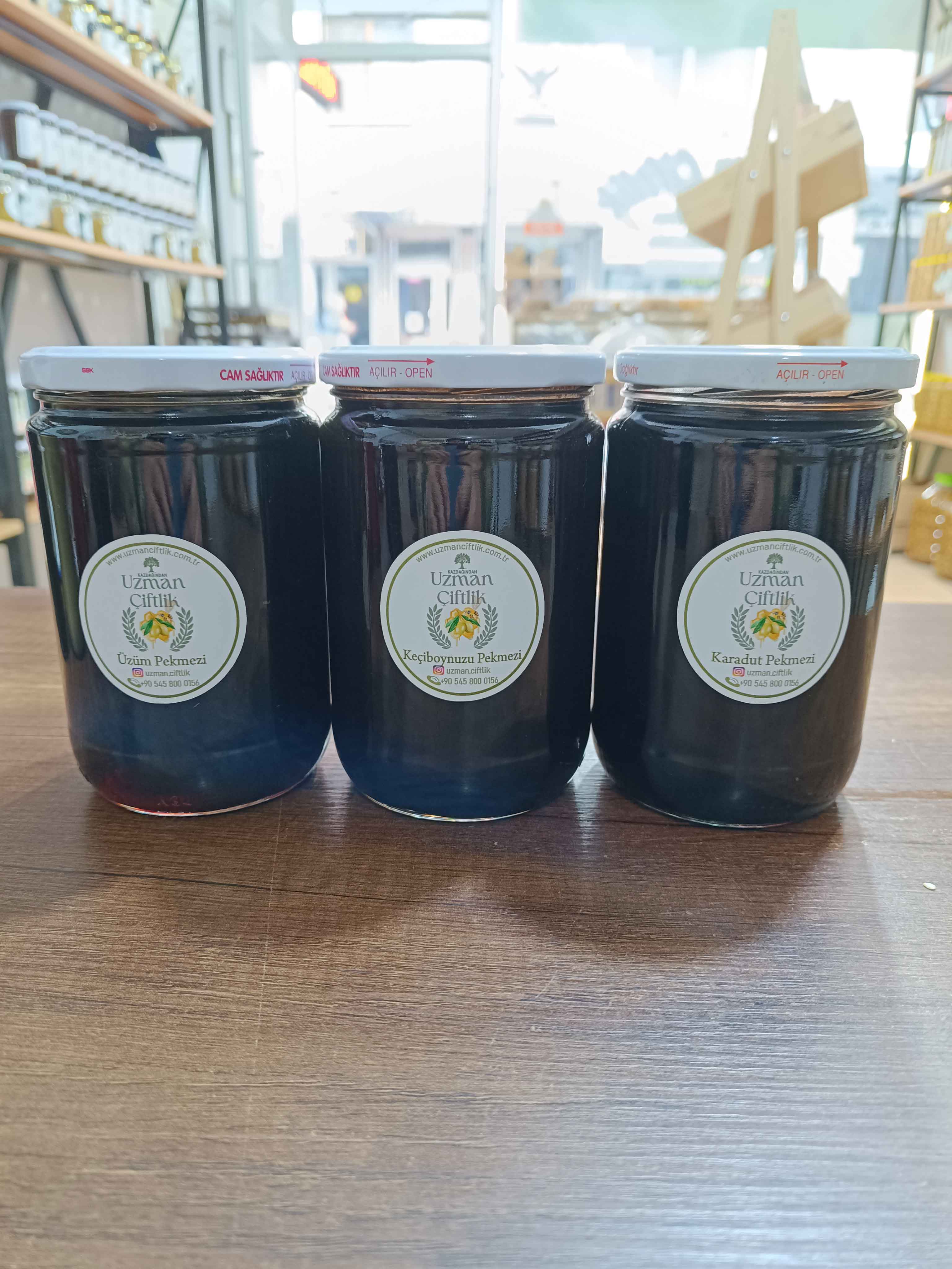 Üzüm Pekmezi (800 gr)  - Keçiboynuzu Pekmezi (800 gr) - Karadut Pekmezi (800 gr) 